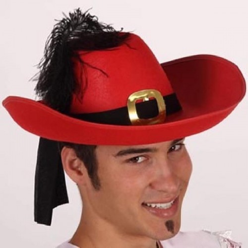 Sombrero Mosquetero Rojo Adulto