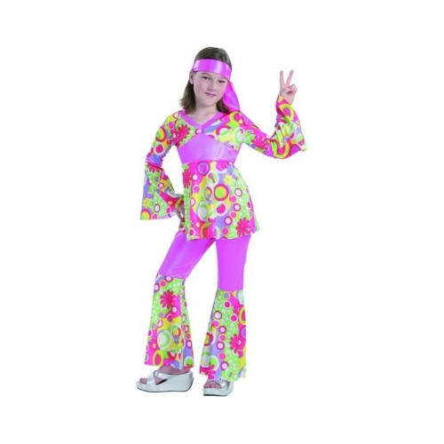 Disfraz Hippie Chica Fluor