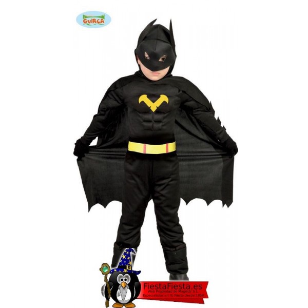 Disfraz Black Hero Batman Musculoso niño