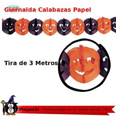 Guirnalda Calabaza Negra Naranja 3 Metros