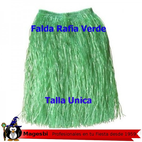 Falda hawaiana de poliseda Ti Leaf Hula - Tamaño adulto Verde, Verde