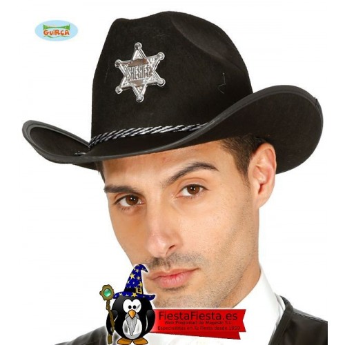 Sombrero vaquero Sheriff negro